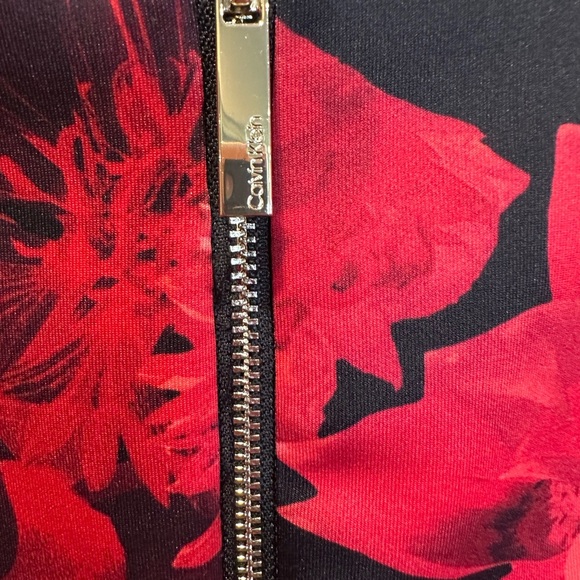 Calvin Klein Women's Red Floral Dress - Picture 2 of 5